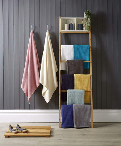 OLIVIA ROCCO Large Bath Sheets 80x140 cm Pack of 2 Quick Drying Lightweight Easycare Indus Valley Cotton Multiple Colours