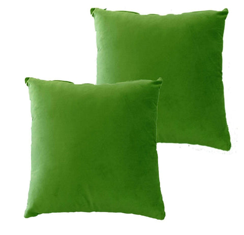 OLIVIA ROCCO Pack Of 2 Ultra-Soft Matte Velvet Cushion Covers 17x17 Inch Charcoal Silver Green Duck Egg Decorative Home Decor