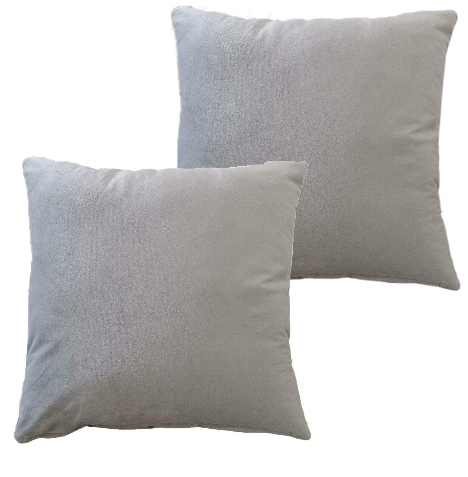 OLIVIA ROCCO Pack Of 2 Ultra-Soft Matte Velvet Cushion Covers 17x17 Inch Charcoal Silver Green Duck Egg Decorative Home Decor