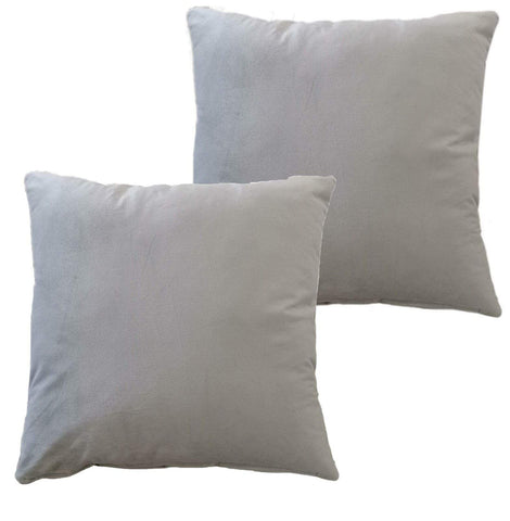 OLIVIA ROCCO Pack Of 2 Ultra-Soft Matte Velvet Cushion Covers 17x17 Inch Charcoal Silver Green Duck Egg Decorative Home Decor