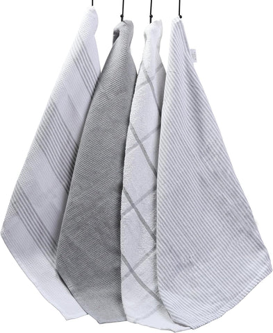 OLIVIA ROCCO Pack Of 4 Green Cotton Tea Towels 65x45 Cm High Absorbency Durable For Drying Dishes And Cleaning Spills For Everyday Kitchen