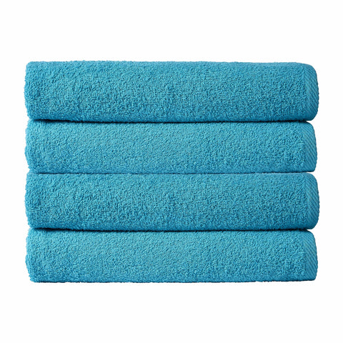 OLIVIA ROCCO Pack Of 4 Large Quick-Drying Indus Valley Cotton Bath Sheets 80x140cm Lightweight Easycare For Home Travel Gym Holidays Multiple Colours