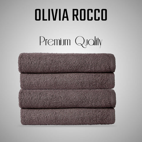 OLIVIA ROCCO Pack Of 4 Large Quick-Drying Indus Valley Cotton Bath Sheets 80x140cm Lightweight Easycare For Home Travel Gym Holidays Multiple Colours