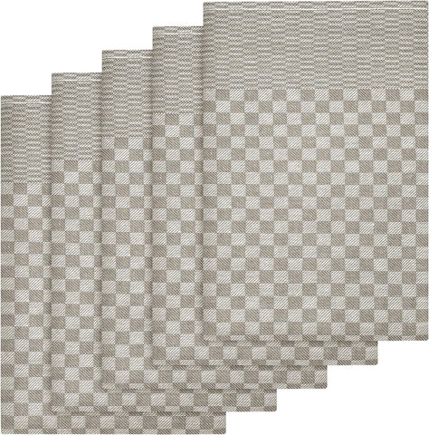 OLIVIA ROCCO Pack Of 5 Large 100 Percent Cotton Tea Towels Quick Dry Check Pattern Dish Cloths For Kitchen Professional Use