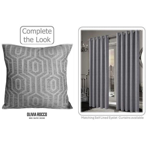 OLIVIA ROCCO Paris Cushion Covers 2 Pack Modern Grey Square Decorative Cushions With Invisible Zipper For Sofa And Bed Set