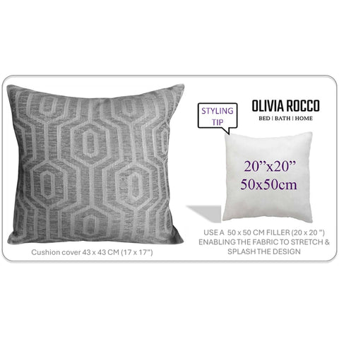 OLIVIA ROCCO Paris Cushion Covers 2 Pack Modern Grey Square Decorative Cushions With Invisible Zipper For Sofa And Bed Set