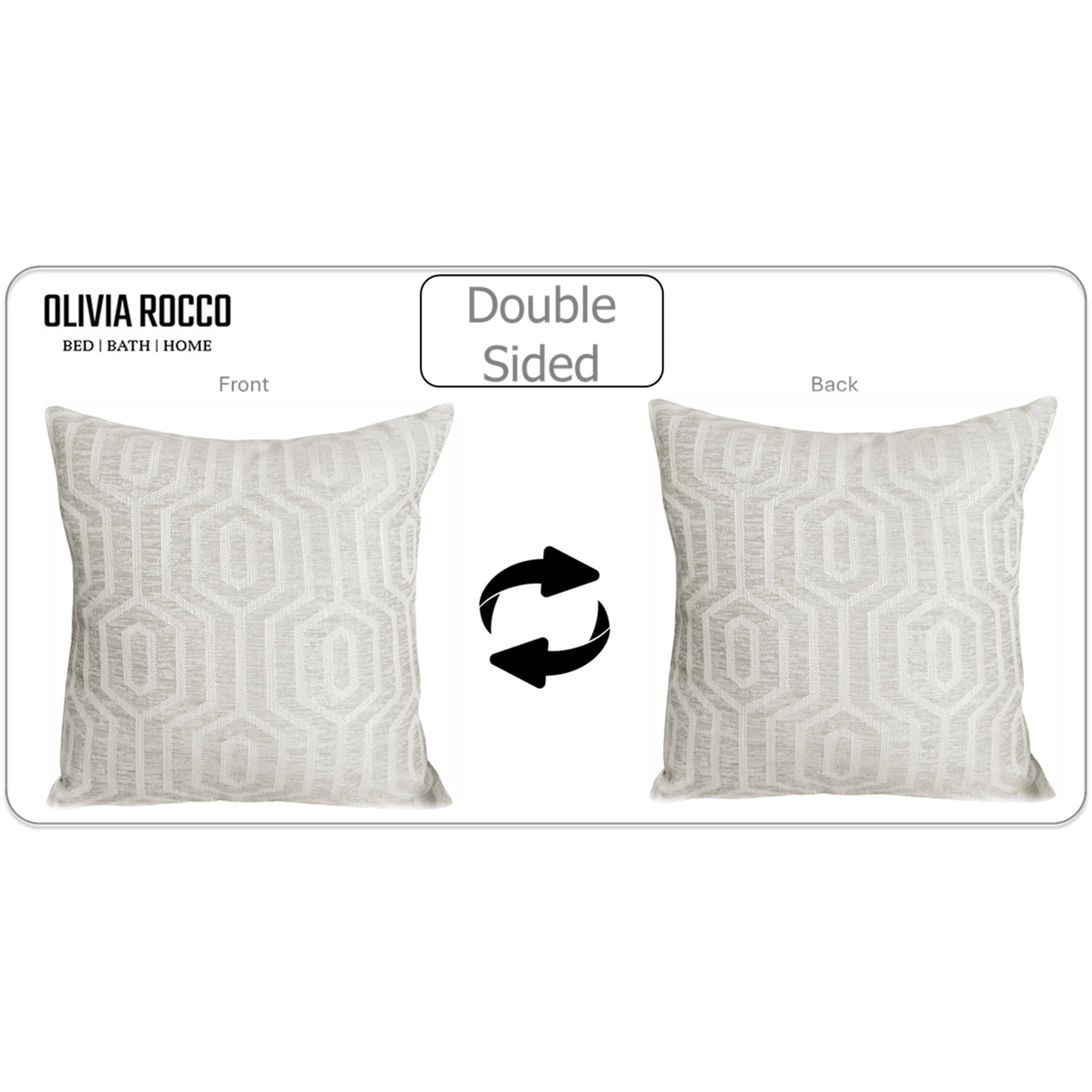 OLIVIA ROCCO Paris Cushion Covers 2 Pack Modern Natural Decorative Square Scatter Cushions With Invisible Zipper For Sofa And Bed