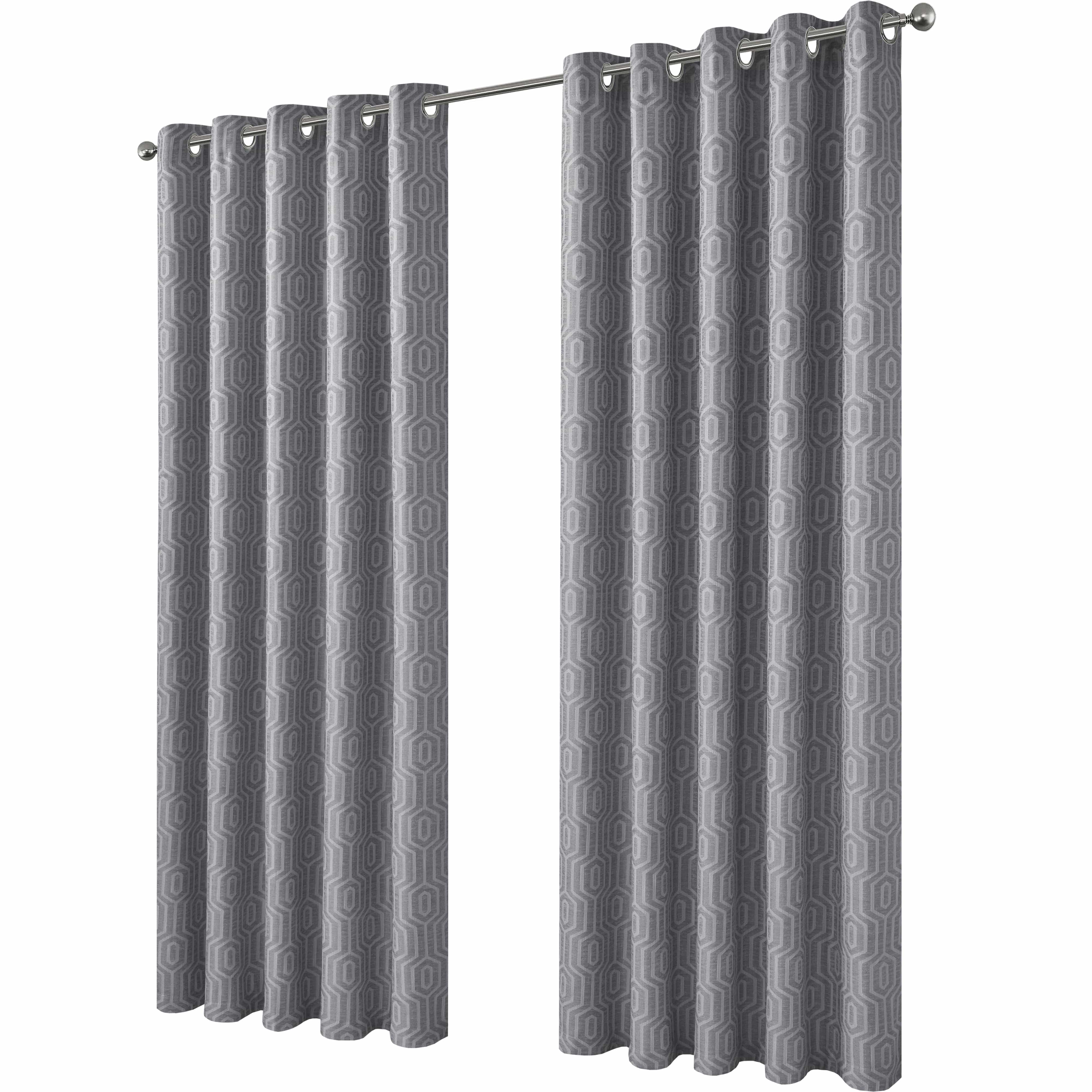 OLIVIA ROCCO Paris Eyelet Jacquard Curtains Grey Geometric Pattern Thermal Insulated Light Blocking For Bedroom And Lounge