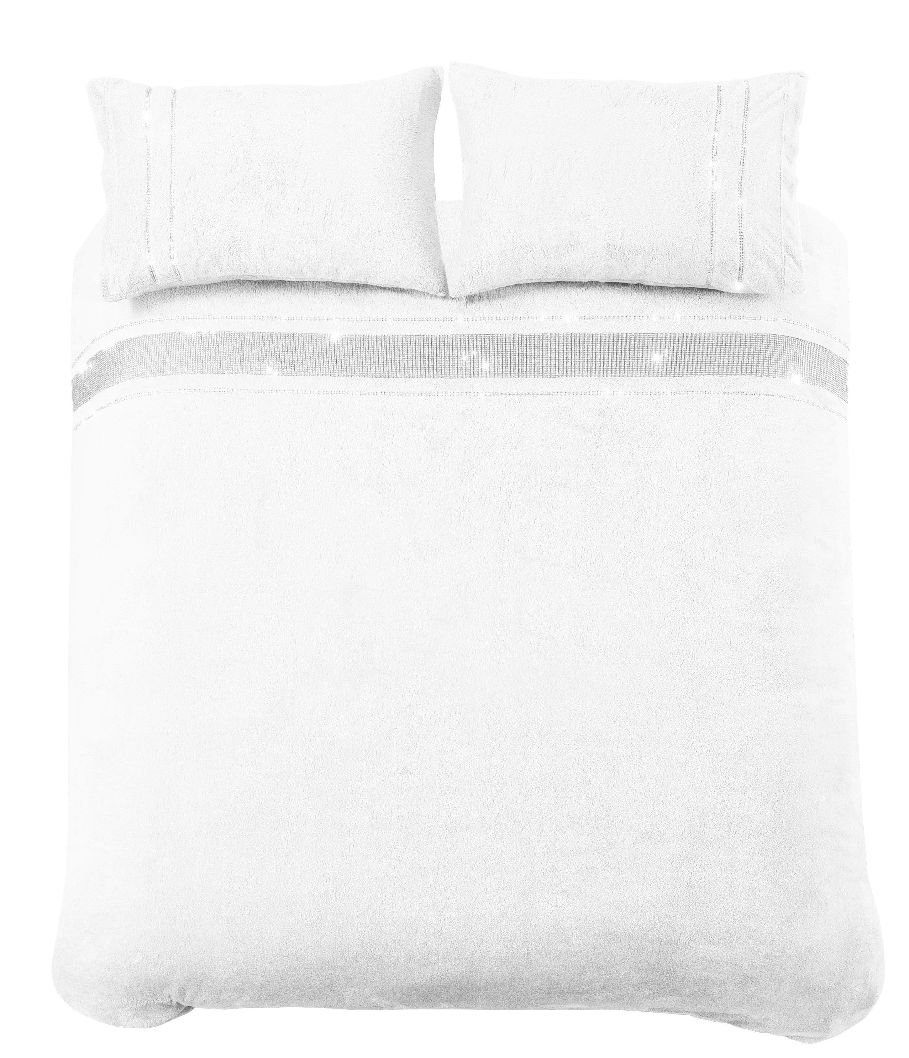 OLIVIA ROCCO Paris Glitz Teddy Fleece Duvet Set Diamante Detailing Super Soft Faux Fur OEKO TEX Certified Multiple Sizes