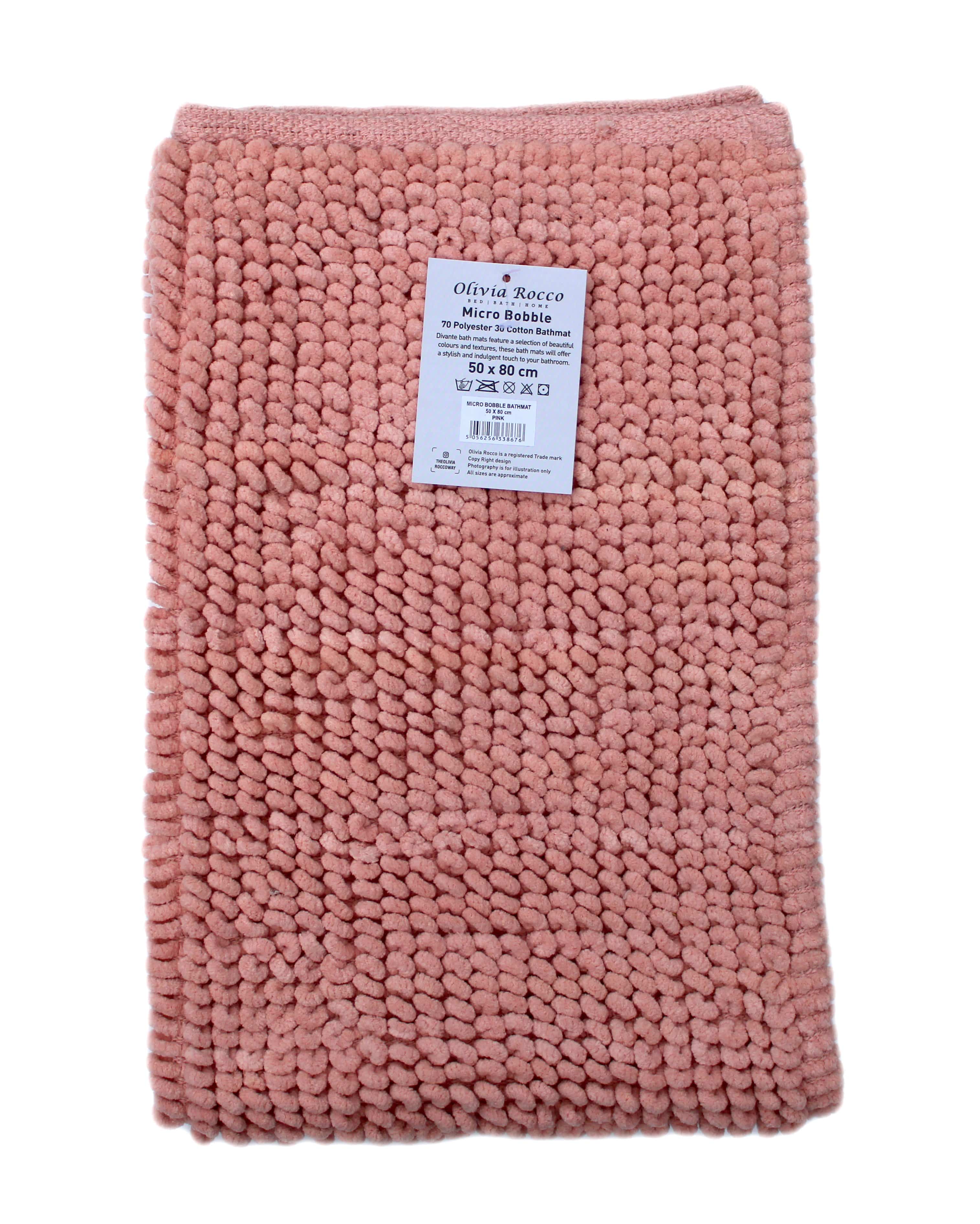OLIVIA ROCCO Pebbles Micro Bobble Bath Mat Pure Indian Cotton Hand Woven Eco Friendly Knitted Design For Comfort And Durability
