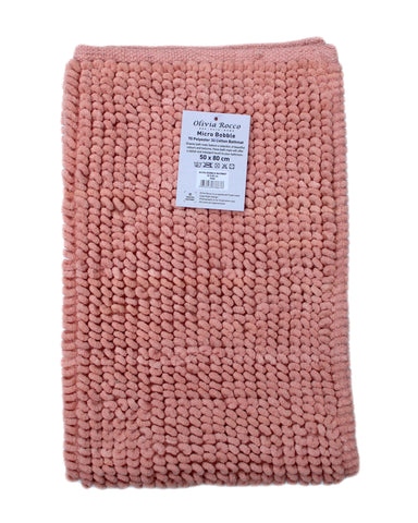 OLIVIA ROCCO Pebbles Micro Bobble Bath Mat Pure Indian Cotton Hand Woven Eco Friendly Knitted Design For Comfort And Durability