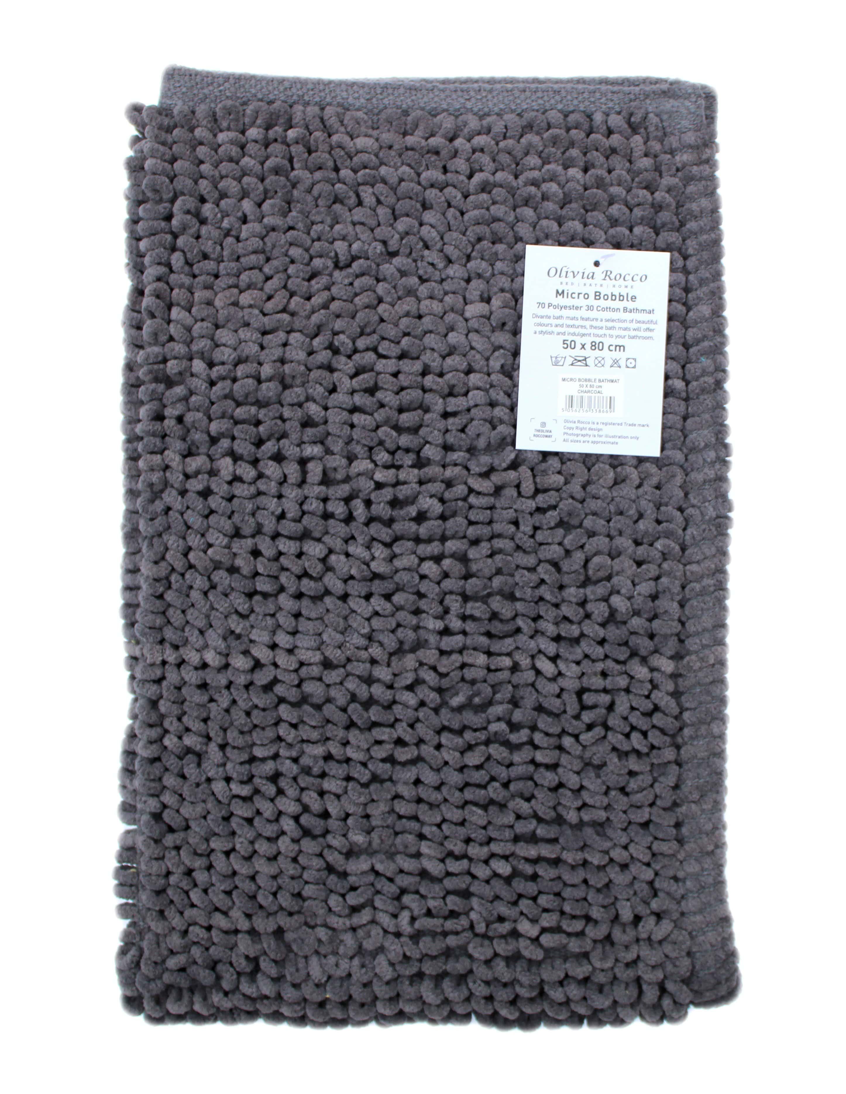 OLIVIA ROCCO Pebbles Micro Bobble Bath Mat Pure Indian Cotton Hand Woven Eco Friendly Knitted Design For Comfort And Durability