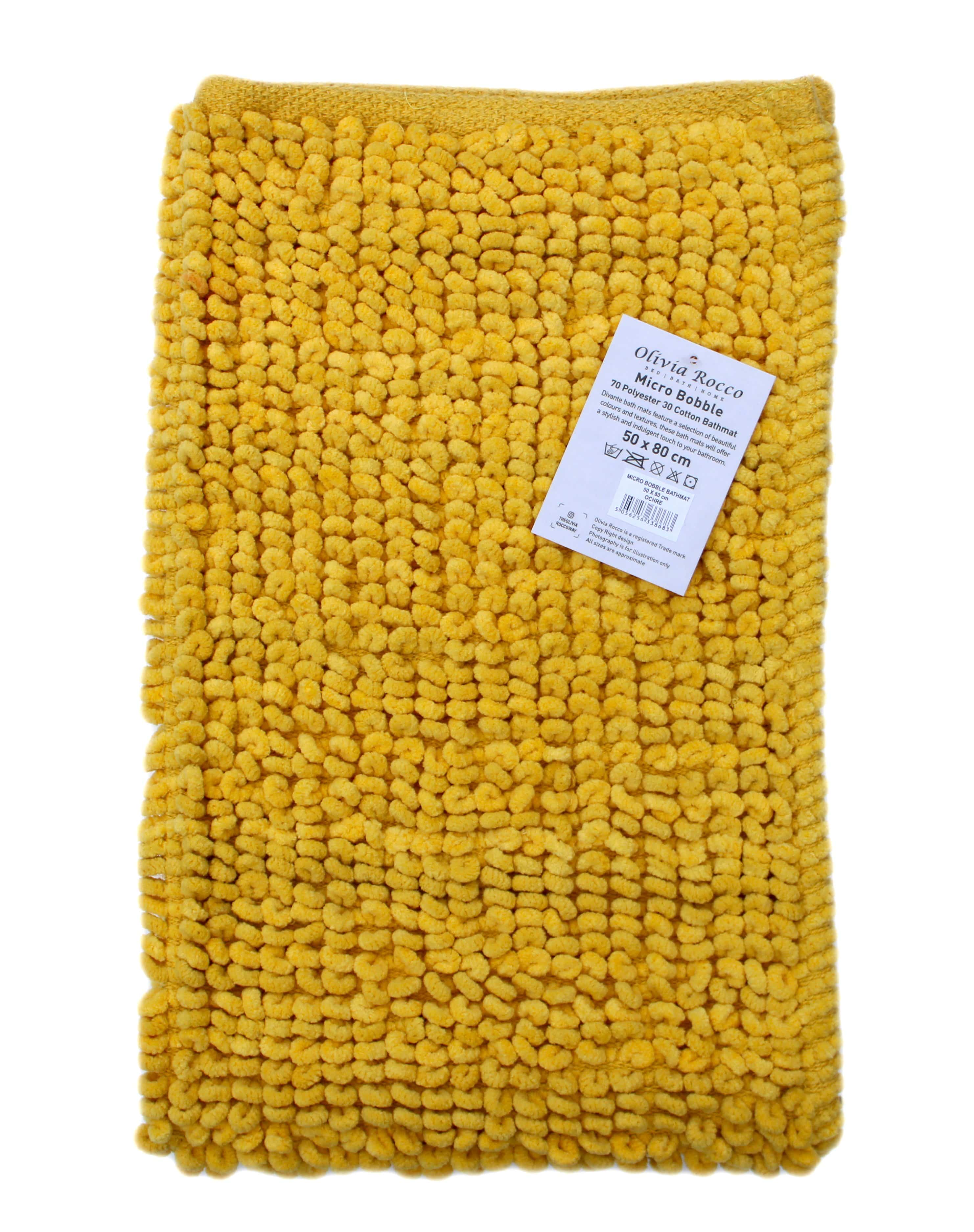 OLIVIA ROCCO Pebbles Micro Bobble Bath Mat Pure Indian Cotton Hand Woven Eco Friendly Knitted Design For Comfort And Durability