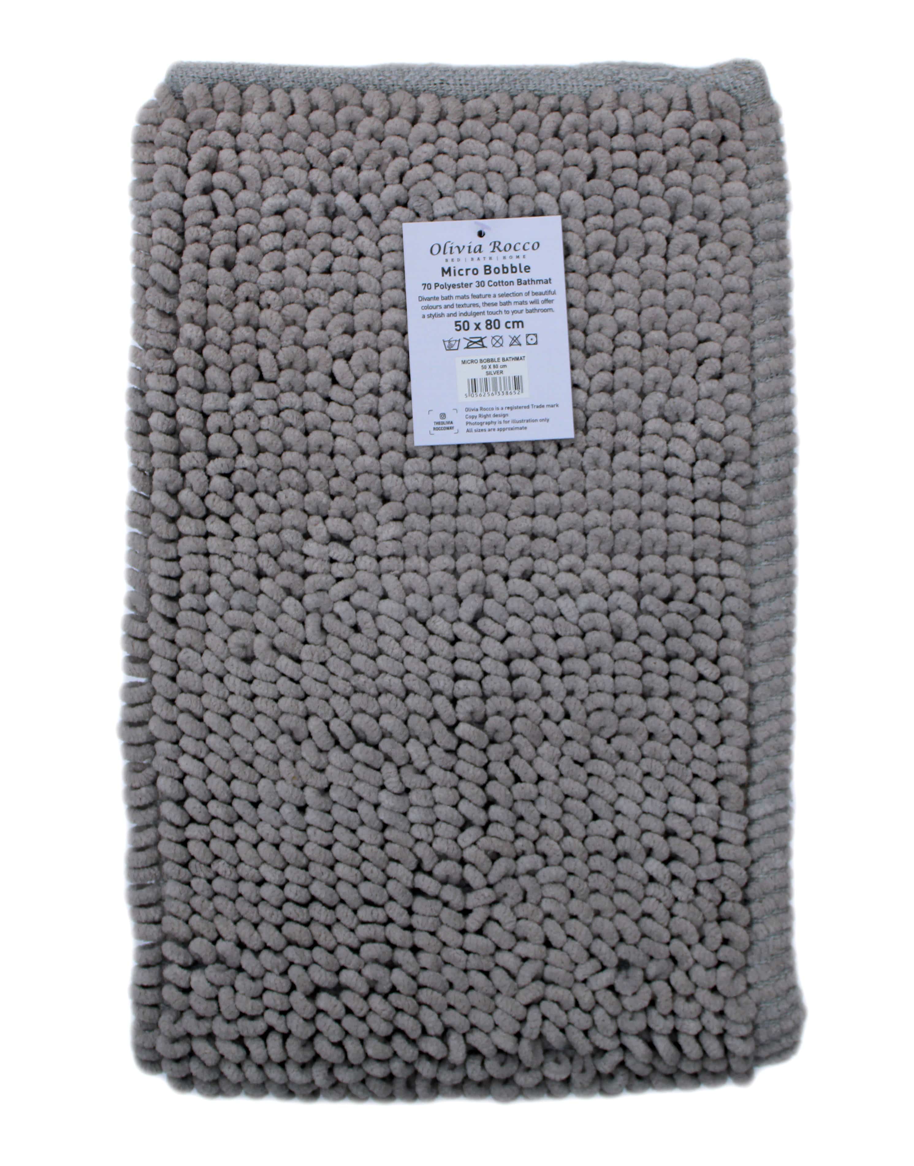 OLIVIA ROCCO Pebbles Micro Bobble Bath Mat Pure Indian Cotton Hand Woven Eco Friendly Knitted Design For Comfort And Durability