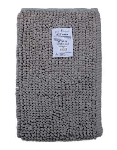 OLIVIA ROCCO Pebbles Micro Bobble Bath Mat Pure Indian Cotton Hand Woven Eco Friendly Knitted Design For Comfort And Durability