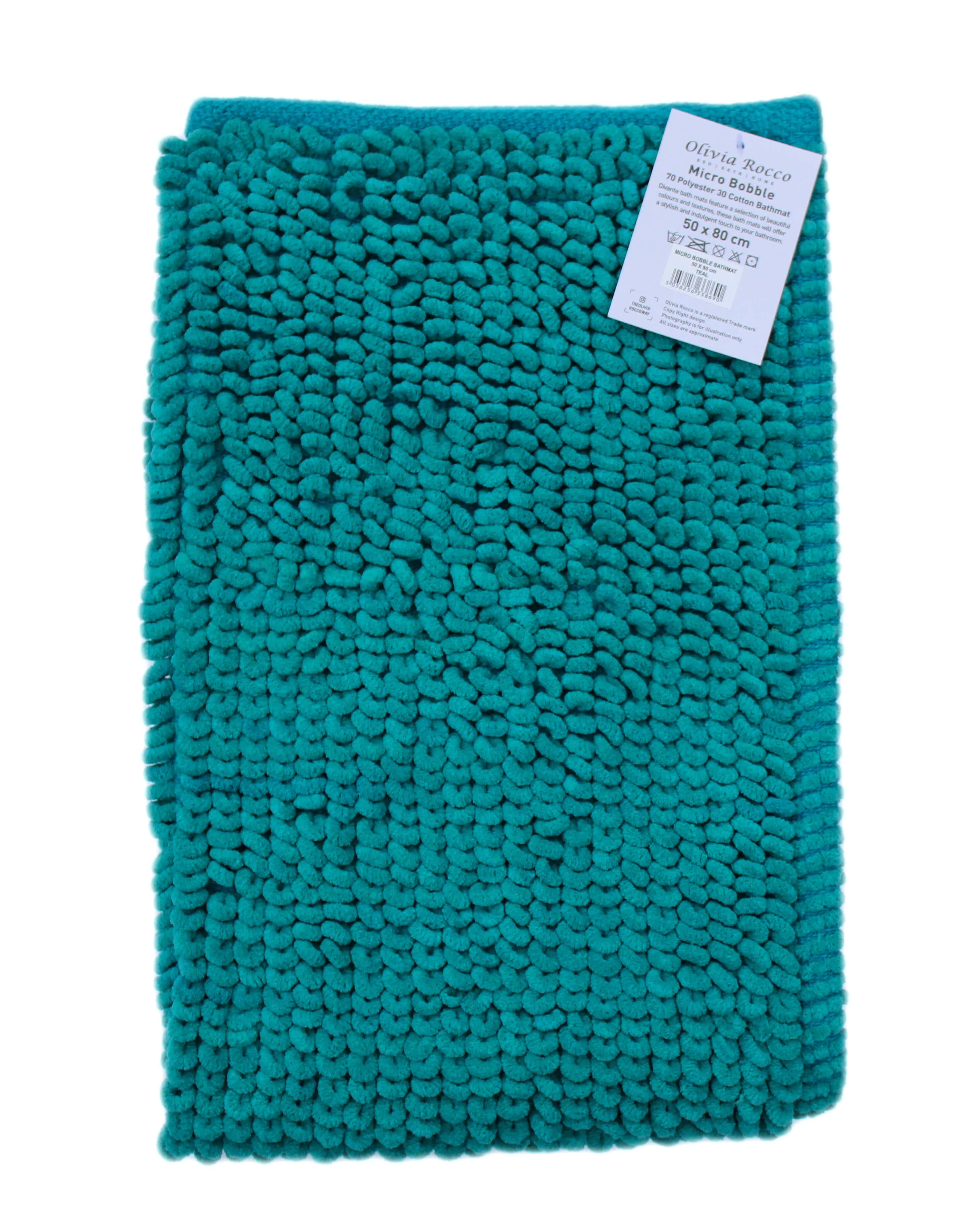 OLIVIA ROCCO Pebbles Micro Bobble Bath Mat Pure Indian Cotton Hand Woven Eco Friendly Knitted Design For Comfort And Durability