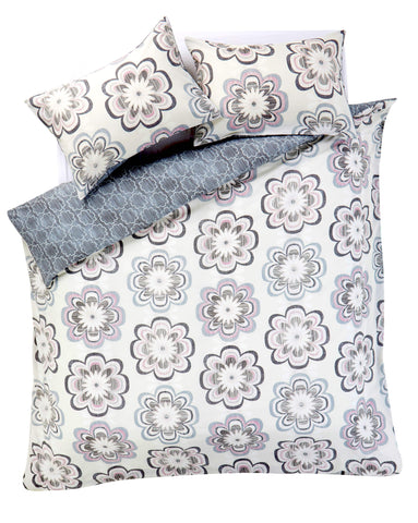 OLIVIA ROCCO Peony Floral Cotton Rich Duvet Cover Set With Pillowcases, Available in Single, Double, King, Super King, Soft, Machine Washable