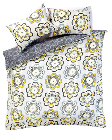 OLIVIA ROCCO Peony Floral Cotton Rich Duvet Cover Set With Pillowcases, Available in Single, Double, King, Super King, Soft, Machine Washable