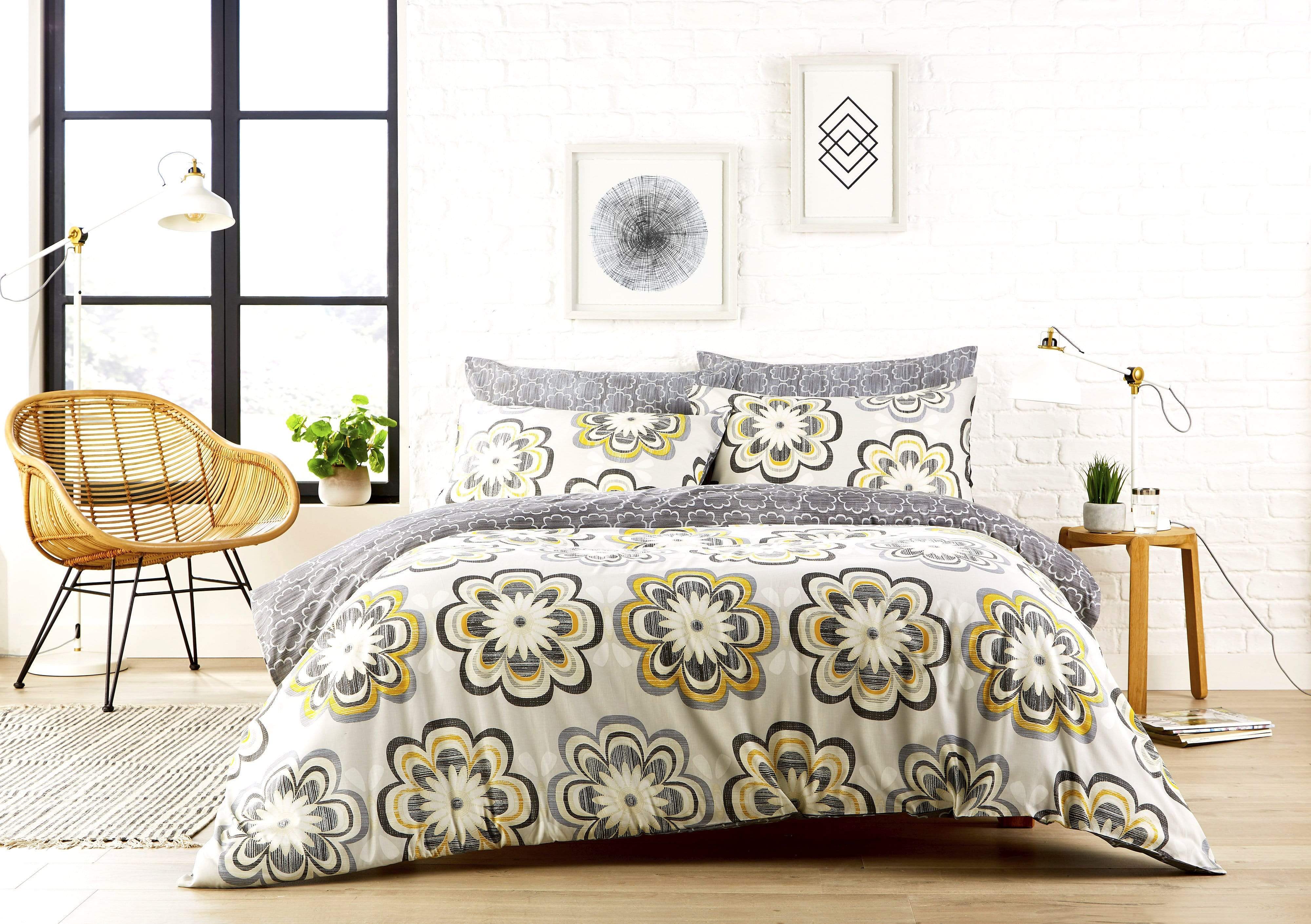 OLIVIA ROCCO Peony Floral Cotton Rich Duvet Cover Set With Pillowcases, Available in Single, Double, King, Super King, Soft, Machine Washable