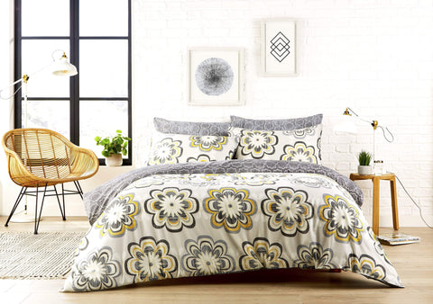 OLIVIA ROCCO Peony Floral Cotton Rich Duvet Cover Set With Pillowcases, Available in Single, Double, King, Super King, Soft, Machine Washable