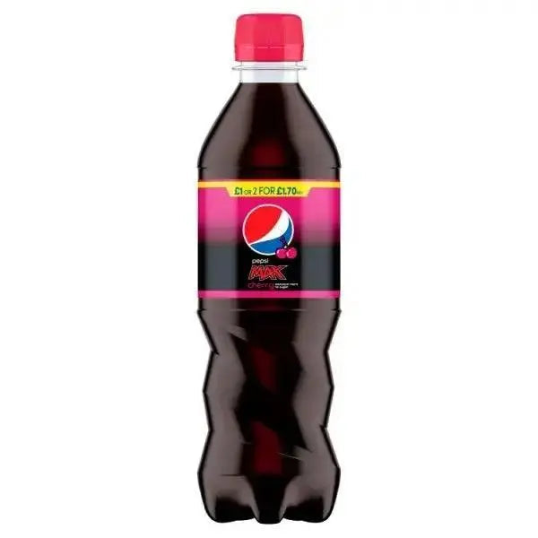 Pepsi Max Cherry No Sugar Cola Bottle PMP 500ml (Case of 12)