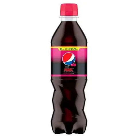 Pepsi Max Cherry No Sugar Cola Bottle PMP 500ml (Case of 12)
