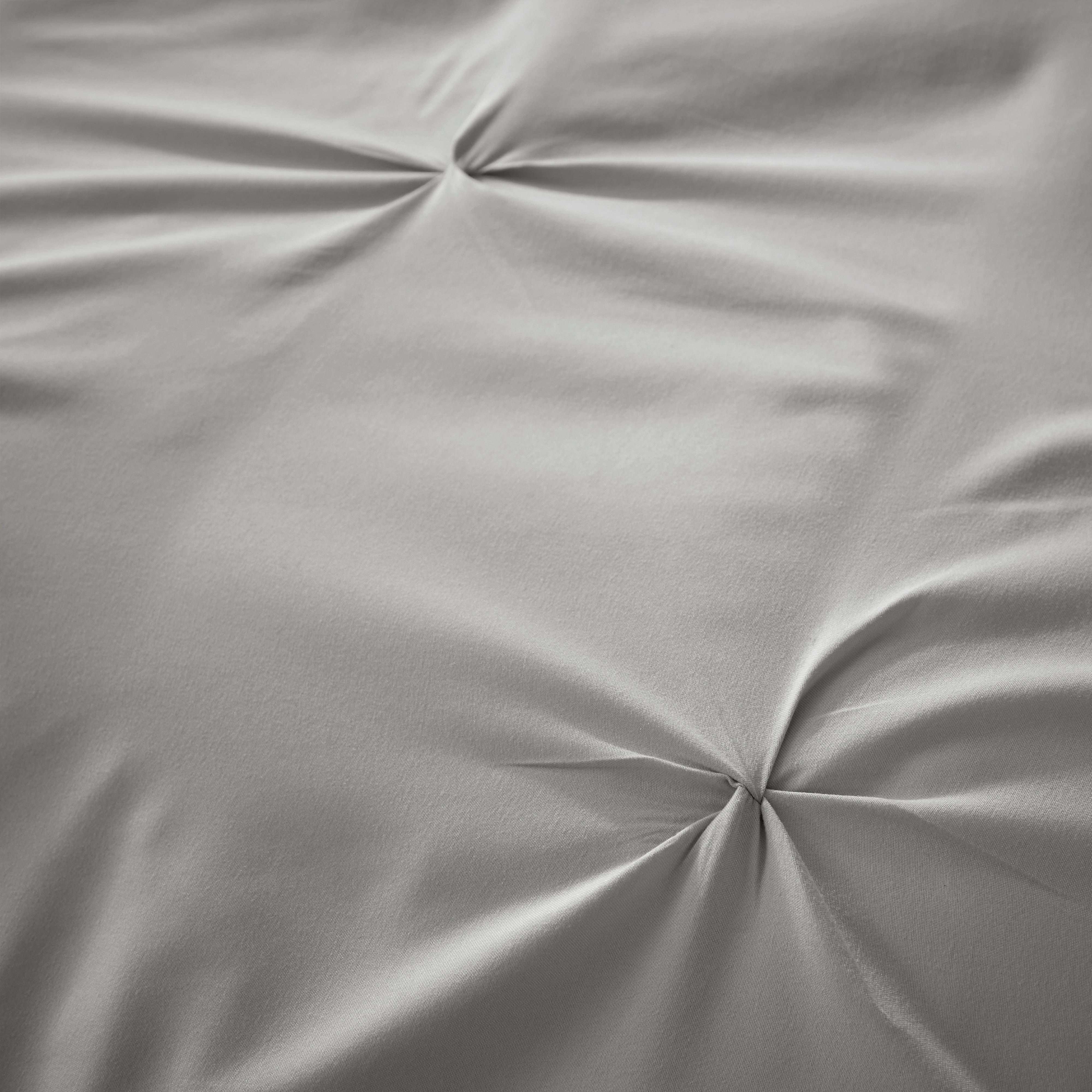 OLIVIA ROCCO Pintuck Grey Microfibre Duvet Cover Set With Pillowcases Soft Breathable Easy Care Bedding For Modern Bedrooms