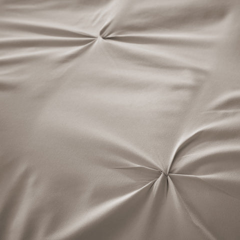 OLIVIA ROCCO Pintuck Natural Microfibre Duvet Cover Set With Pillowcases, Breathable Easy Care, Machine Washable Bedding
