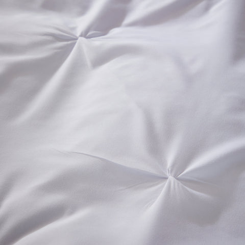 OLIVIA ROCCO Pintuck White Microfibre Duvet Cover Set With Pillowcases Breathable Easy Care All Season Soft Finish Bedding