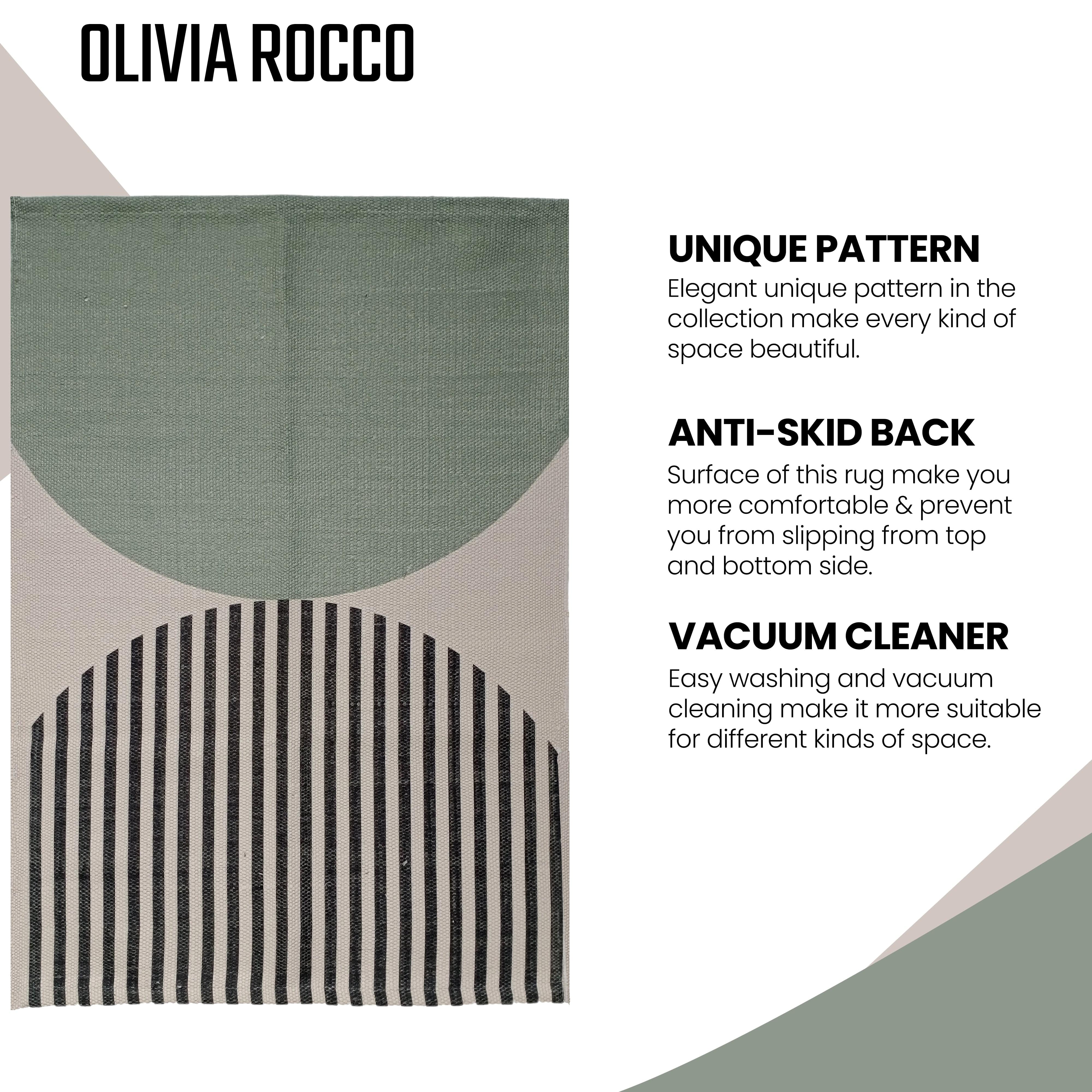 OLIVIA ROCCO Printed Rug Amphi Colour Non Slip Soft Durable Floor Rug For Living Room Bedroom Office Indoor Use Decorative
