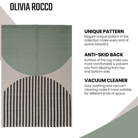 OLIVIA ROCCO Printed Rug Amphi Colour Non Slip Soft Durable Floor Rug For Living Room Bedroom Office Indoor Use Decorative
