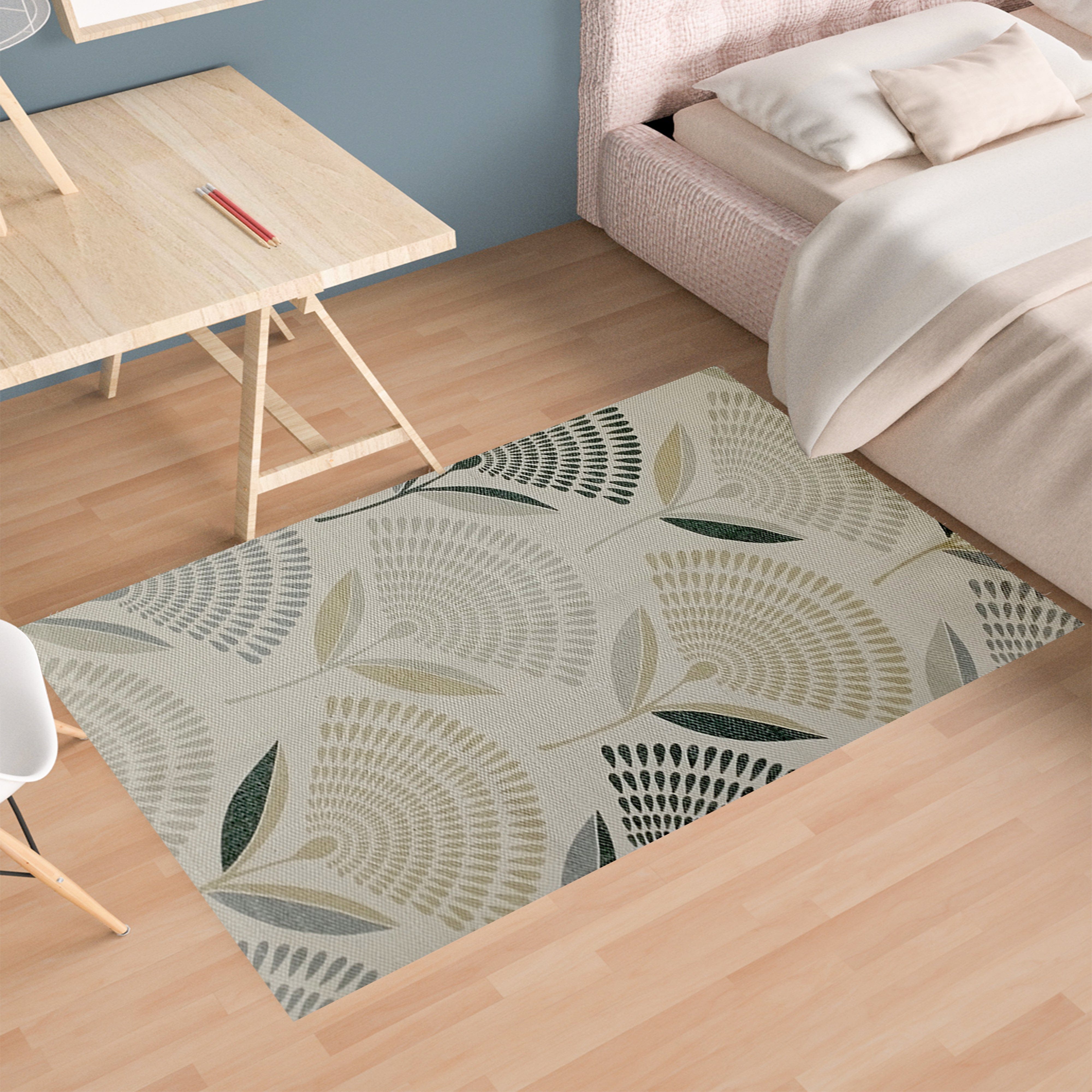 OLIVIA ROCCO Printed Rug Linnea Design Non Slip Soft Durable Floor Rug For Living Room Bedroom Office Linnea Color Premium Quality Construction