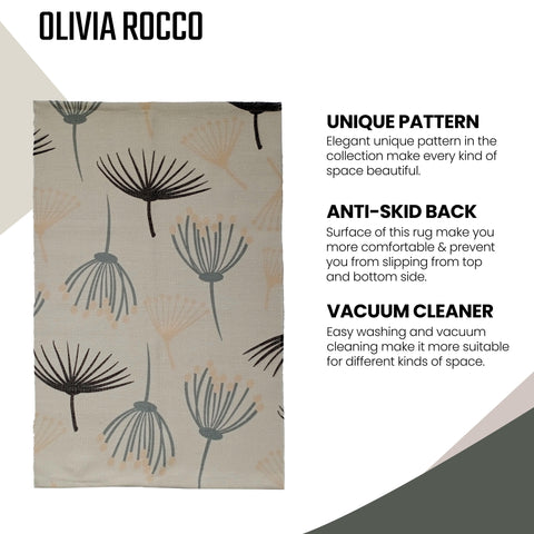 OLIVIA ROCCO Printed Rug Nina Design Colour Non-Slip Modern Floor Rug For Living Room Bedroom Office Soft Durable Underfoot