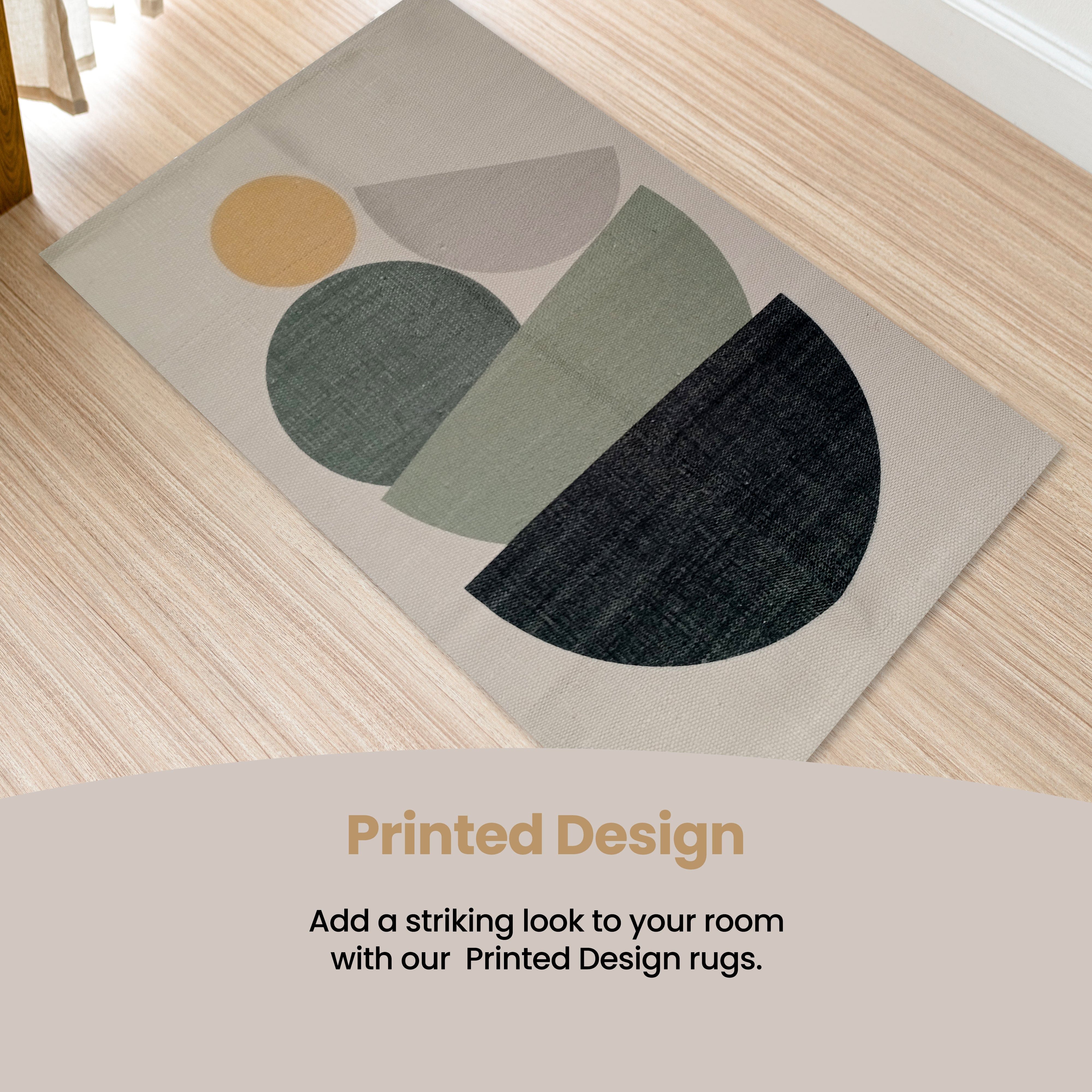 OLIVIA ROCCO Printed Rug Tokyo Design Modern Non-Slip Soft Durable Floor Rug For Living Room Bedroom Office Eco-Friendly