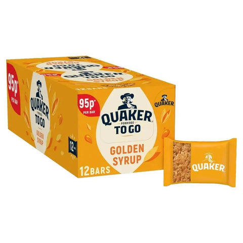 Quaker Porridge To Go Golden Syrup Breakfast Bar 55g (Case of 12)