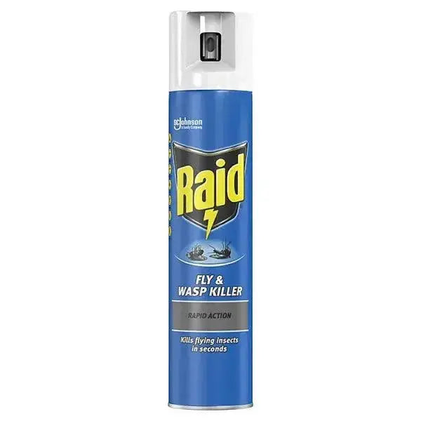 Raid Rapid Action Wasp, Mosquito & Fly Killer Aerosol Spray 300ml (Case of 6)