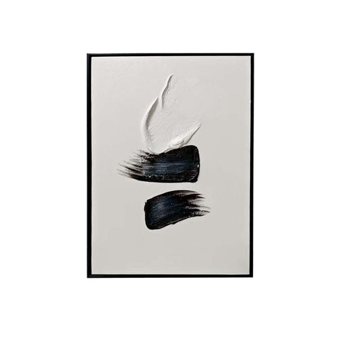Regent Monochrome 3D Paint Stroke Effect Canvas Wall Art - II