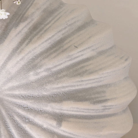 Renew White Textured Shell Decorative Vase