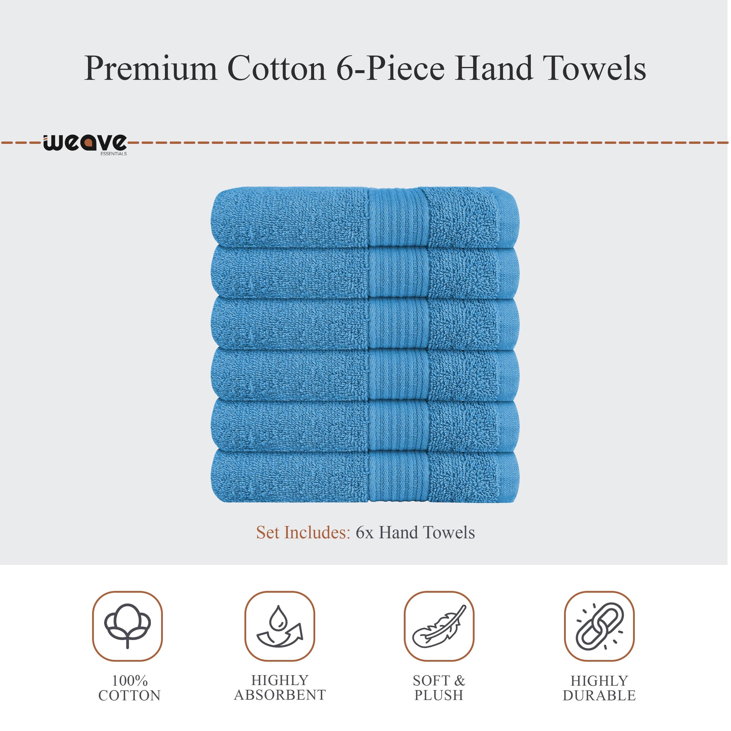 OLIVIA ROCCO Rhodes Towel Aqua 100 Percent Cotton Hotel Quality Soft Super Absorbent Hand Towels Sheets And Face Cloths Premium