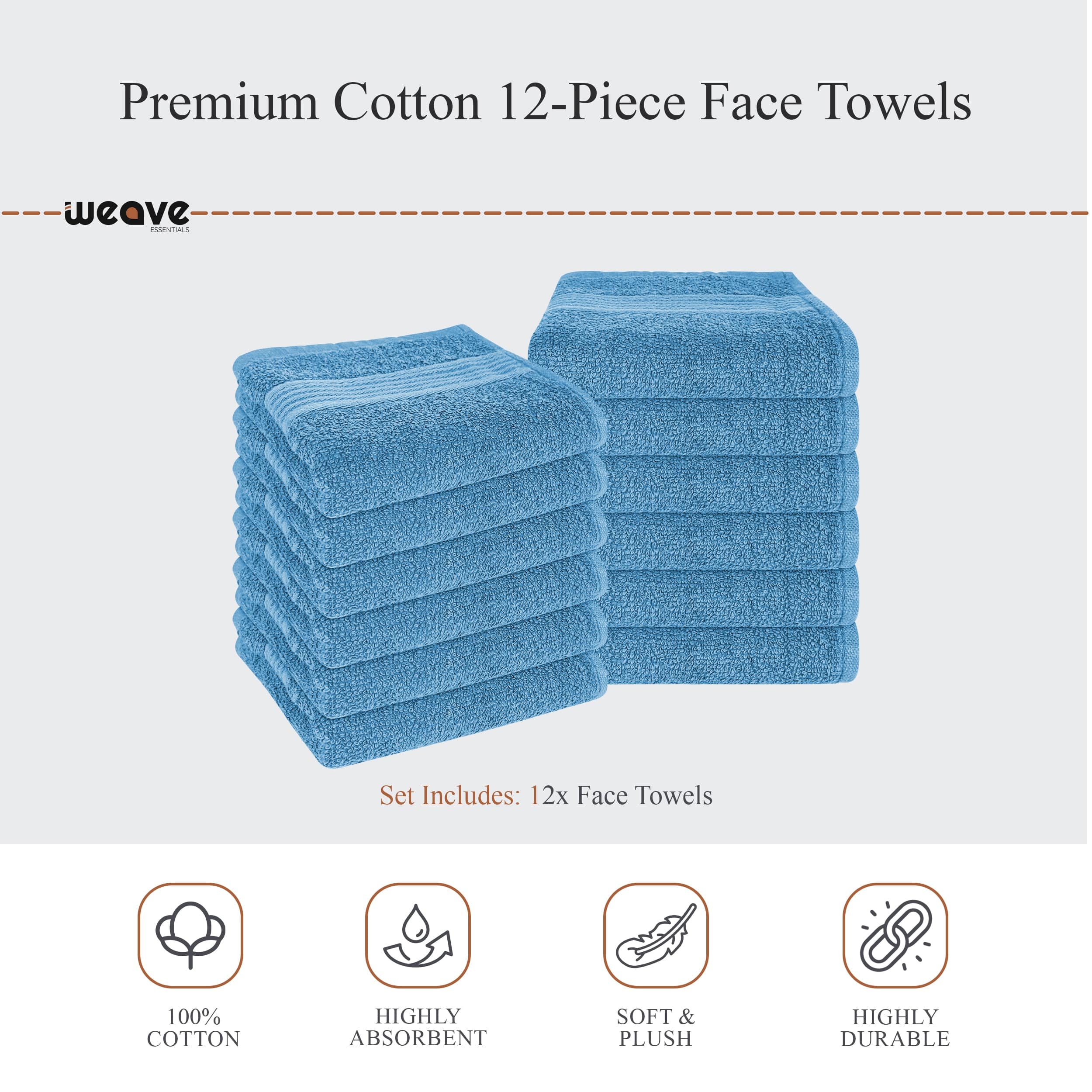 OLIVIA ROCCO Rhodes Towel Aqua 100 Percent Cotton Hotel Quality Soft Super Absorbent Hand Towels Sheets And Face Cloths Premium