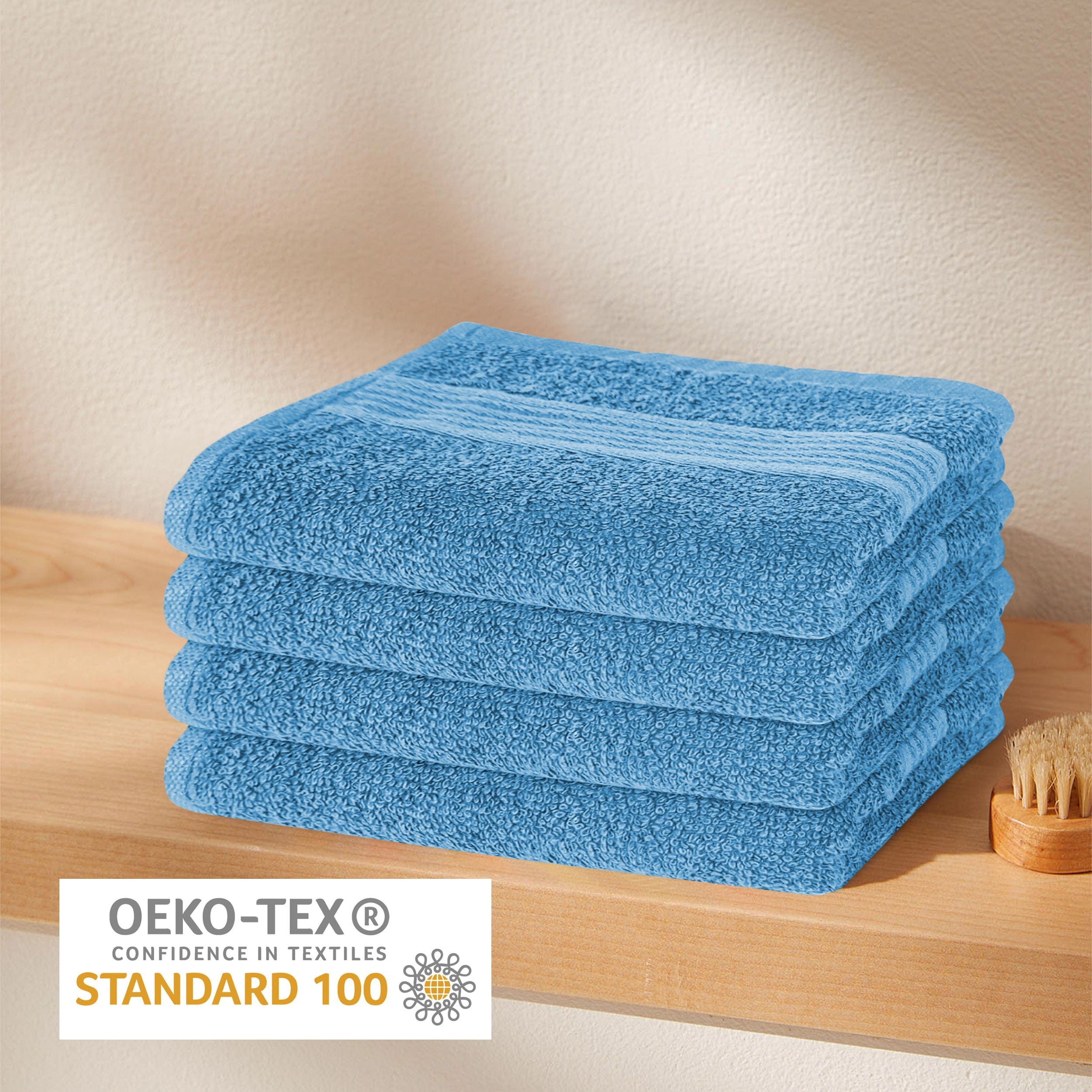 OLIVIA ROCCO Rhodes Towel Aqua 100 Percent Cotton Hotel Quality Soft Super Absorbent Hand Towels Sheets And Face Cloths Premium