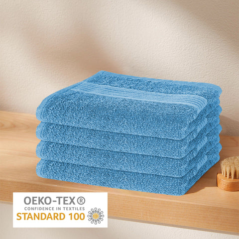 OLIVIA ROCCO Rhodes Towel Aqua 100 Percent Cotton Hotel Quality Soft Super Absorbent Hand Towels Sheets And Face Cloths Premium
