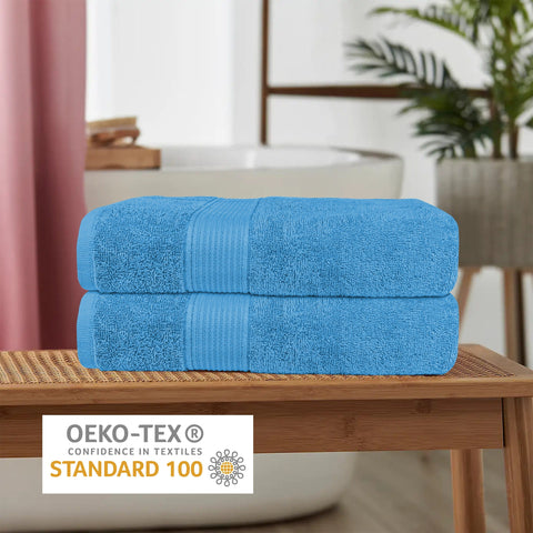 OLIVIA ROCCO Rhodes Towel Aqua 100 Percent Cotton Hotel Quality Soft Super Absorbent Hand Towels Sheets And Face Cloths Premium