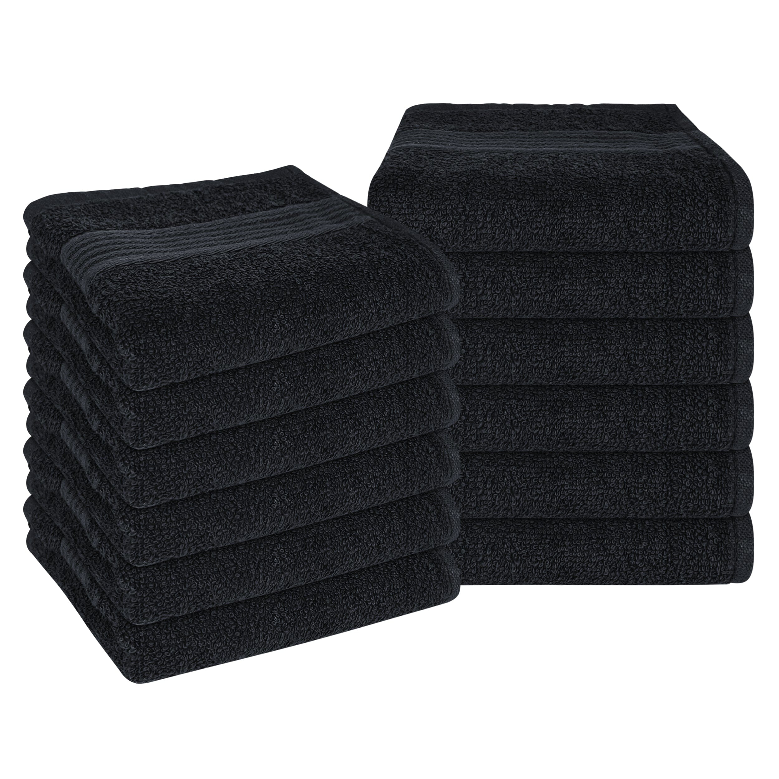 OLIVIA ROCCO Rhodes Towel Black 100 Percent Cotton Hotel Quality Super Absorbent Hand Towels Sheets Face Cloths Set Machine Washable