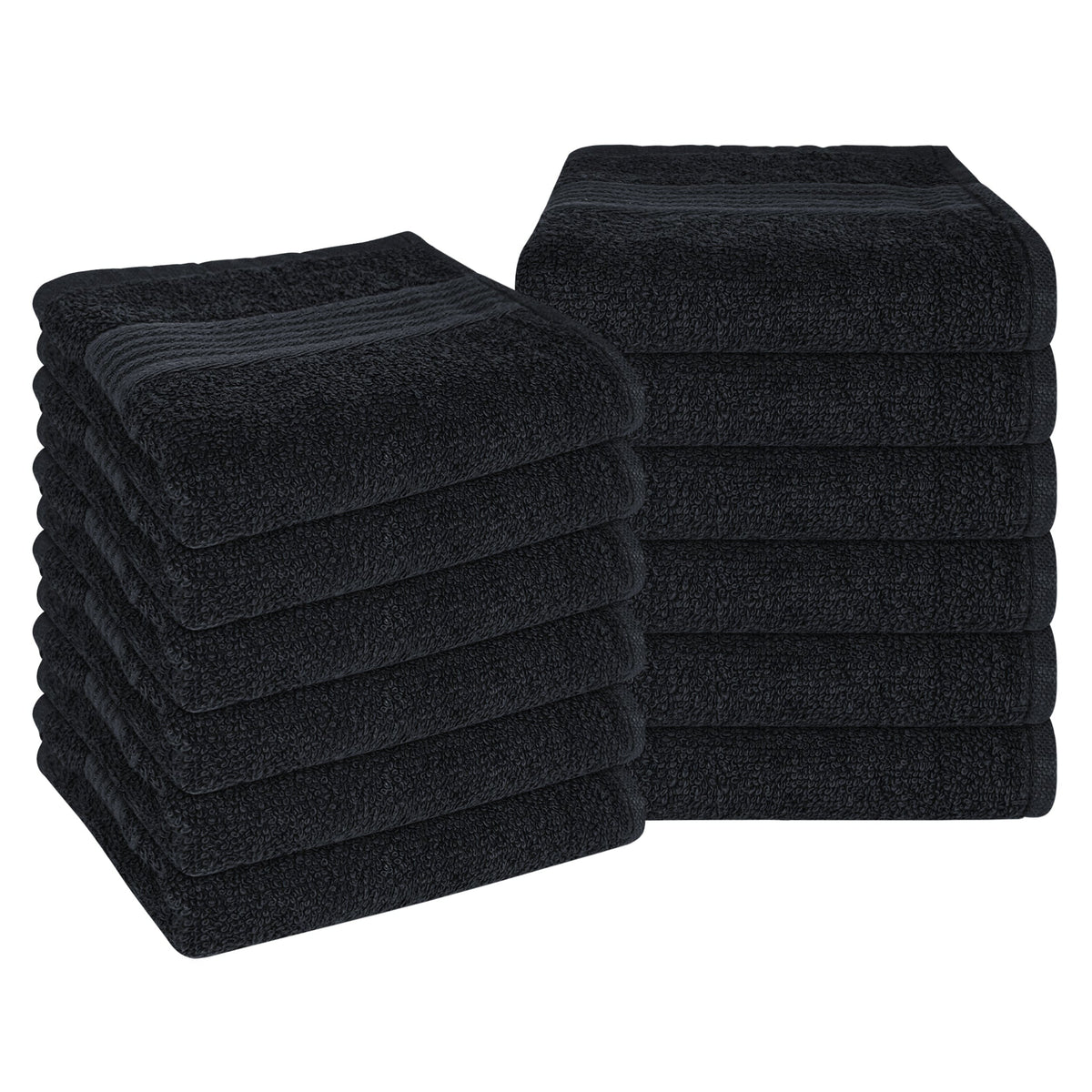 OLIVIA ROCCO Rhodes Towel Black 100 Percent Cotton Hotel Quality Super Absorbent Hand Towels Sheets Face Cloths Set Machine Washable
