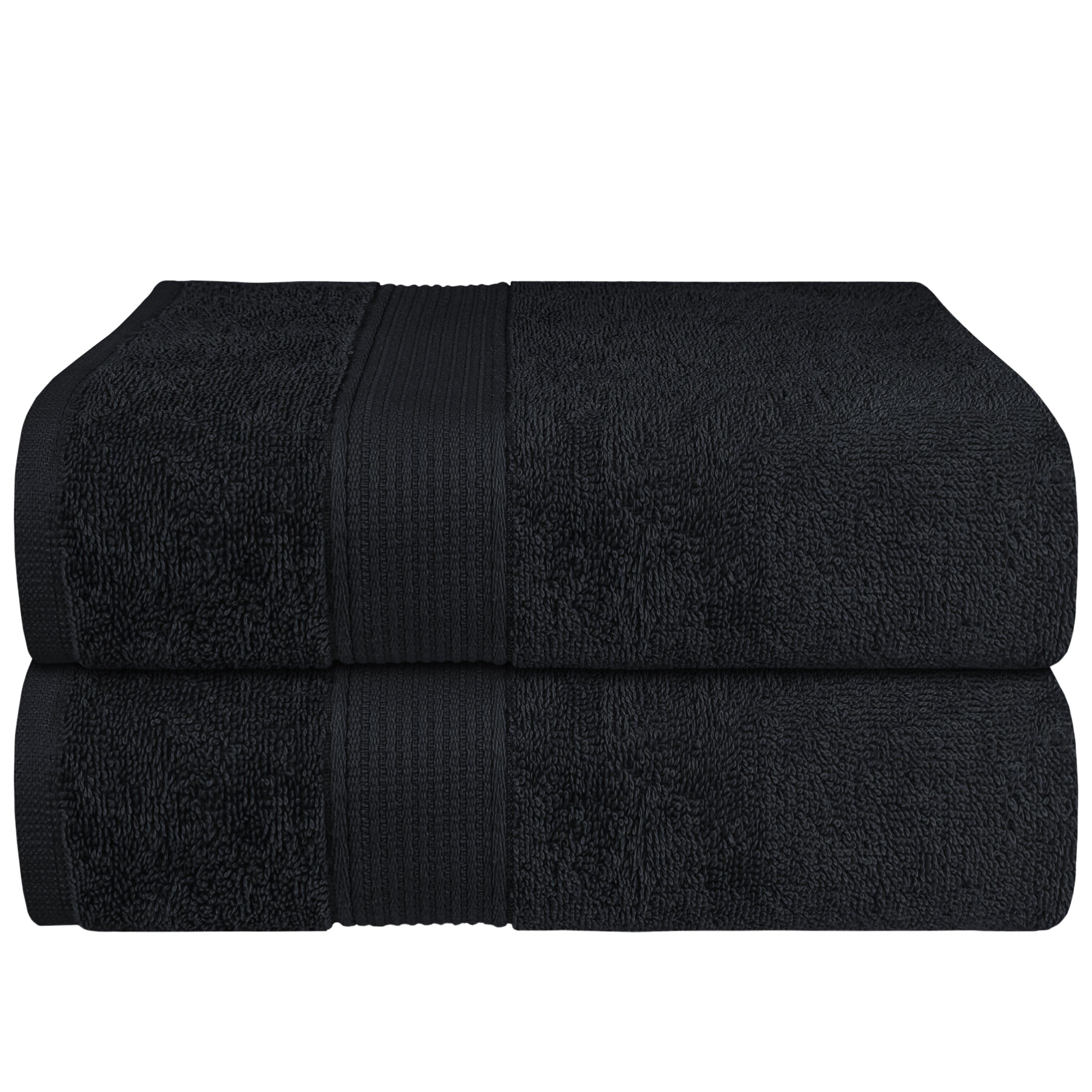 OLIVIA ROCCO Rhodes Towel Black 100 Percent Cotton Hotel Quality Super Absorbent Hand Towels Sheets Face Cloths Set Machine Washable