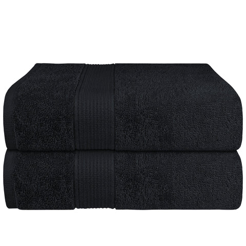 OLIVIA ROCCO Rhodes Towel Black 100 Percent Cotton Hotel Quality Super Absorbent Hand Towels Sheets Face Cloths Set Machine Washable