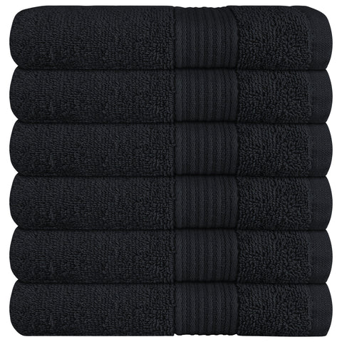 OLIVIA ROCCO Rhodes Towel Black 100 Percent Cotton Hotel Quality Super Absorbent Hand Towels Sheets Face Cloths Set Machine Washable
