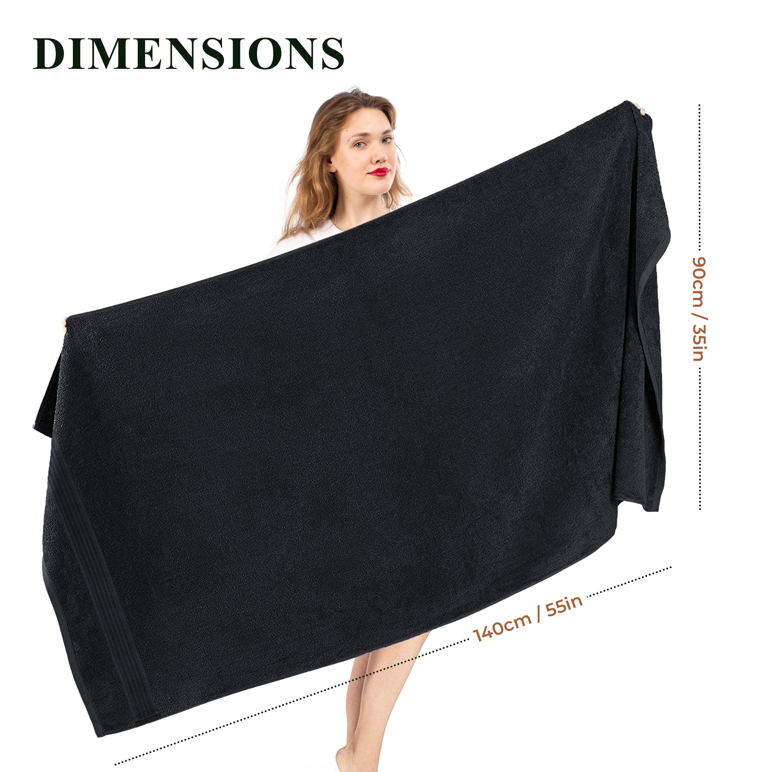 OLIVIA ROCCO Rhodes Towel Black 100 Percent Cotton Hotel Quality Super Absorbent Hand Towels Sheets Face Cloths Set Machine Washable