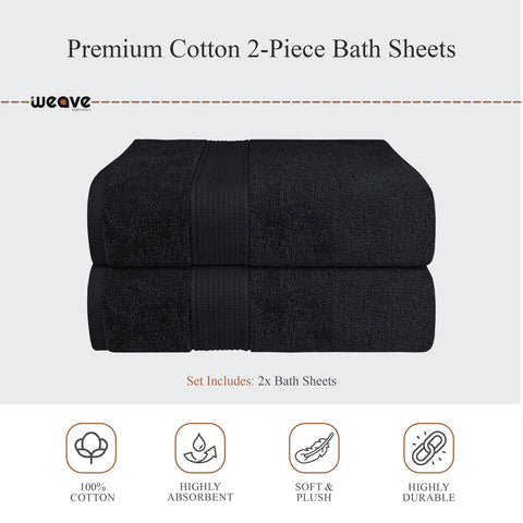 OLIVIA ROCCO Rhodes Towel Black 100 Percent Cotton Hotel Quality Super Absorbent Hand Towels Sheets Face Cloths Set Machine Washable